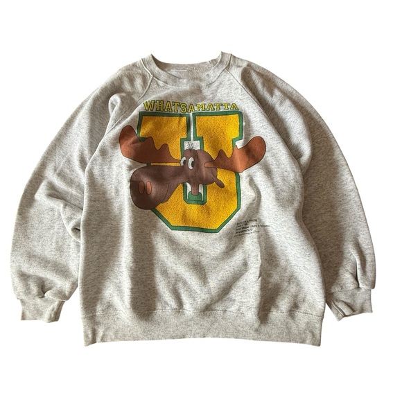 Santee Other - Gray Cotton 90s‎ Vintage Whatsamatta U Bullwinkle Sweatshirt Men’s Large